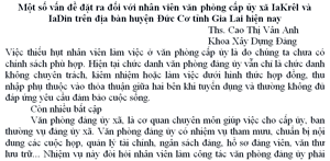 Một số vấn đề đặt ra đối với nhân viên văn phòng cấp ủy xã IaKrêl v...